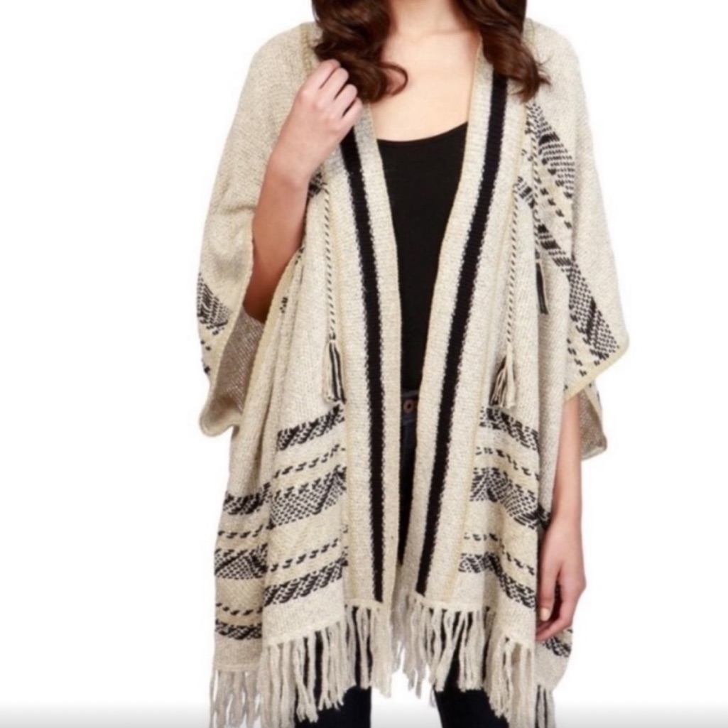 Lucky Brand Tie Front Poncho